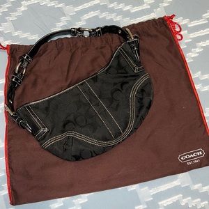 Early 2000s black Coach Shoulder bag with original duster bag.